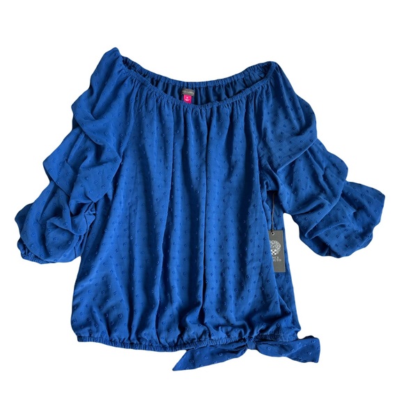 Blue Ruffle Sleeve Blouse - Picture 1 of 2